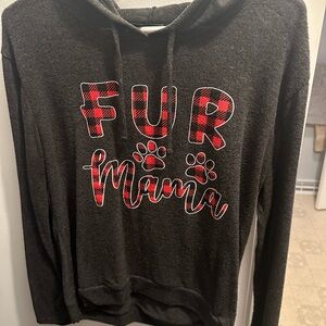 Black 'Fur Mama' Hoodie